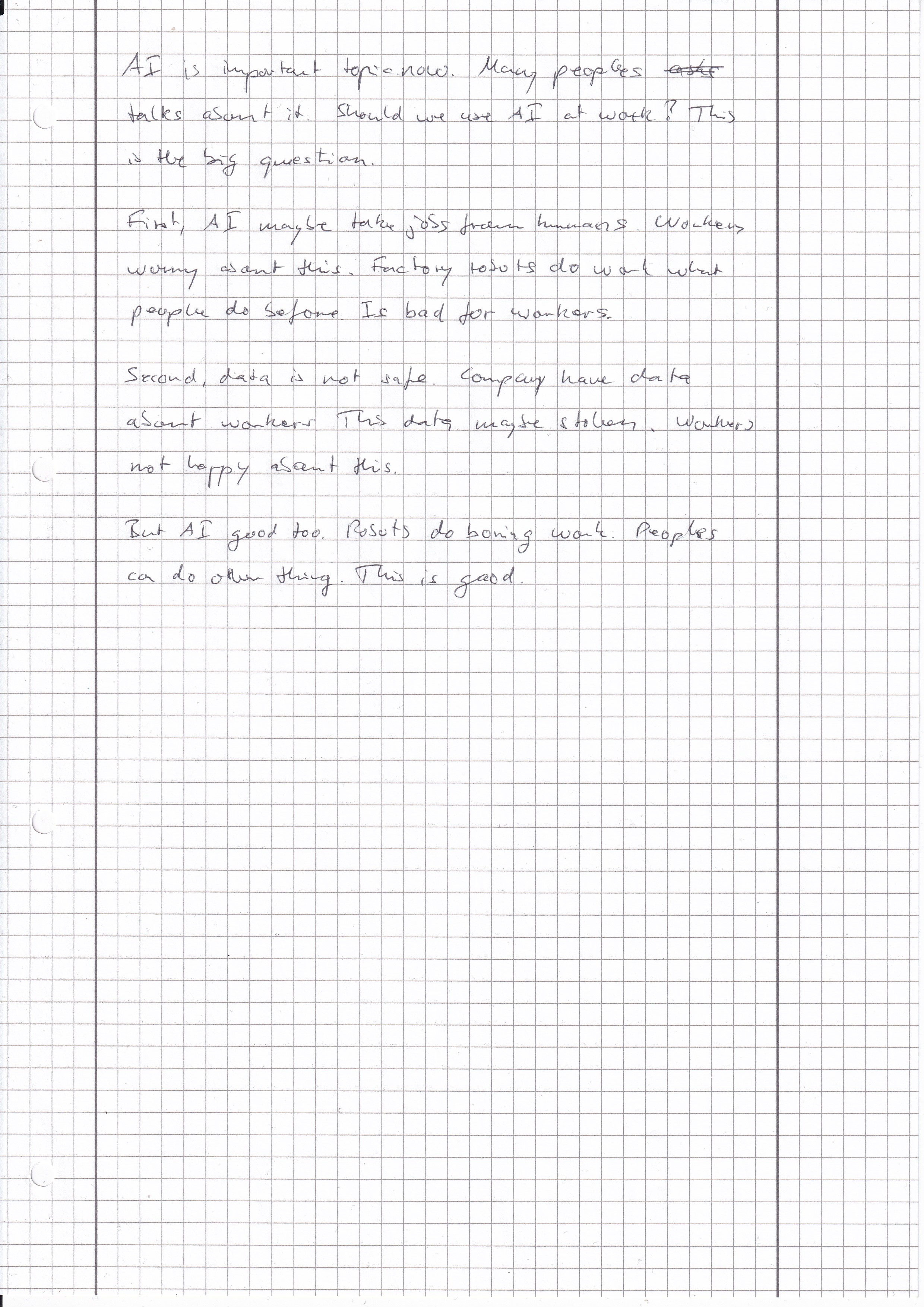 Handwritten exam