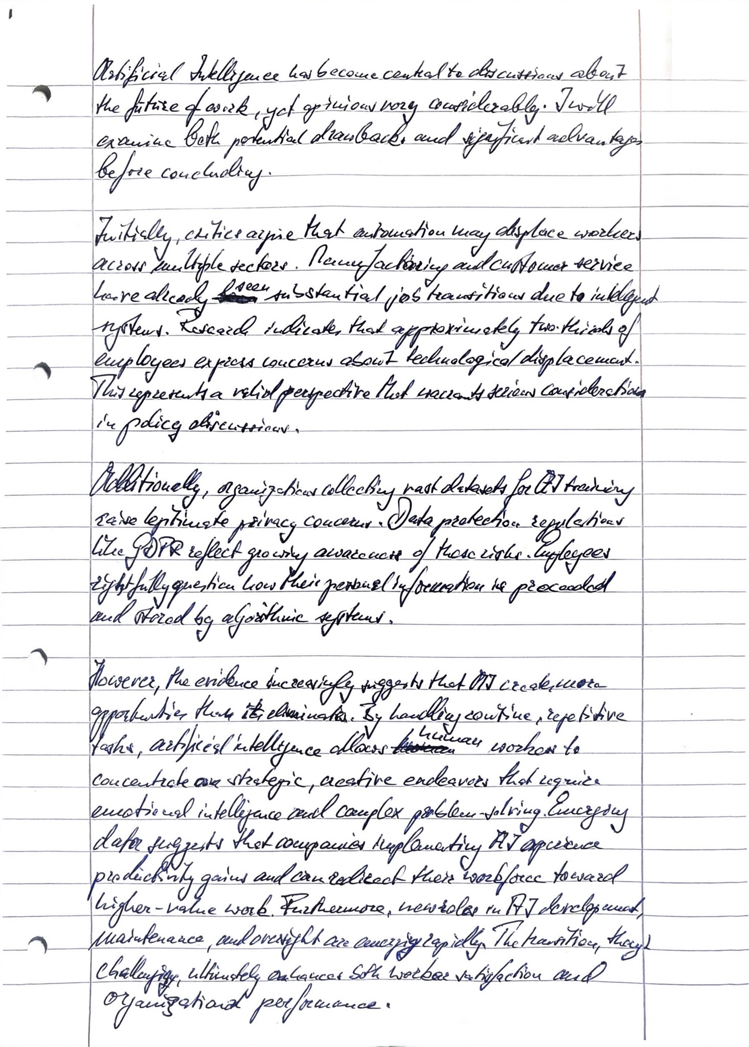 Handwritten exam